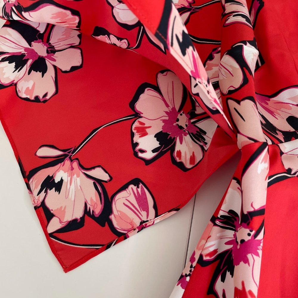 Lewit Silk Floral Deep V Midi Dress - Picture 7 of 14